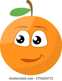 Cute Orange character with happy smiling face Vector illustration