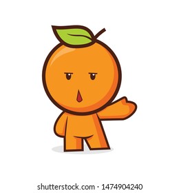 cute orange character mascot vector