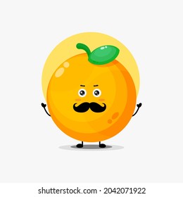 Cute orange character with mustache