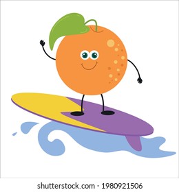 Cute orange character vector template design illustration
