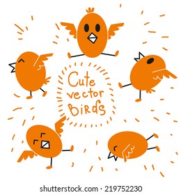 Cute orange chickens.