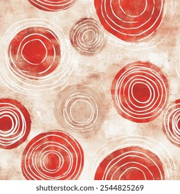 Cute orange circle  brush strokes watercolor seamless pattern with color brush strokes. watercolor background. Watercolor print in rustic vintage style, textile or wallpapers.