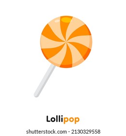 Cute orange colour lollipop, Vector, Illustration.