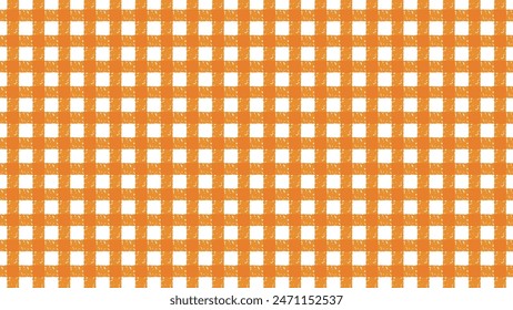 lindo naranja crayon touch gingham comprobar fondo de patrón sin fisuras