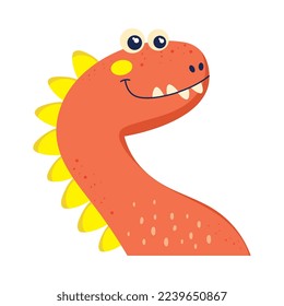 cute orange dinosaur comic character