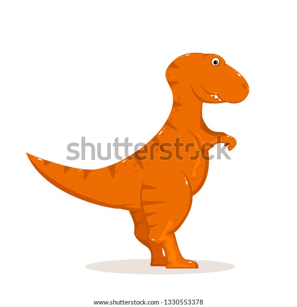 Cute Orange Dinosaur Isolated On White Stock Vector (Royalty Free) 1330553378 Shutterstock
