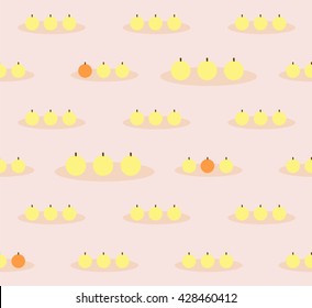 Cute orange with dish design on pink background pattern seamless backdrop wallpaper. Vector image
