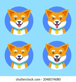 cute orange dog character vector
