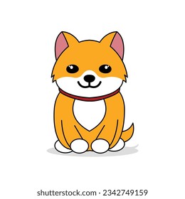 cute orange dog picture isolated on white background