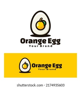 cute orange egg creative art