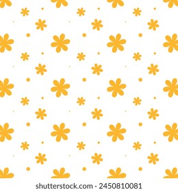 Cute Orange flower color seamless pattern background