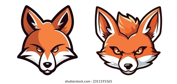 Cute orange fox head image portfolio vector illustration 