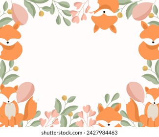 Cute Orange Fox Illustration Background