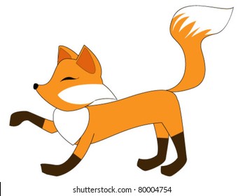 Cute orange fox isolated on white