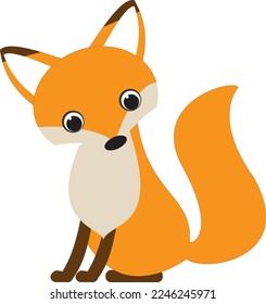 Cute orange fox. Vector file for designs.