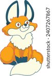 Cute orange fox vector illustration