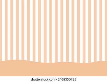 Cute orange framed card with stripe pattern and waves