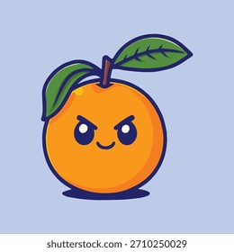 Cute orange fruit cartoon vector