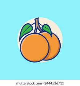 Ilustración o icono lindo de la fruta de naranja