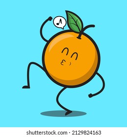 süßer Orangenfruchtmaskotvektor