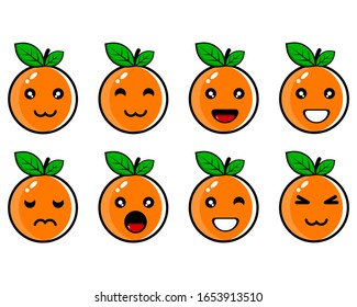 Cute orange fruit vector design