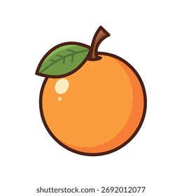 Ilustración vectorial de fruta de naranja linda