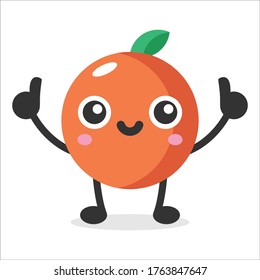 cute orange fruit vector mascot character