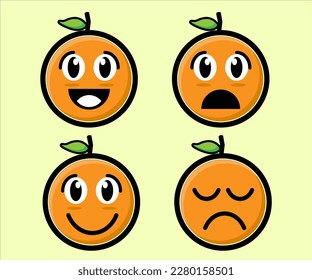 Cute orange fruits emoticons is a cute orange fruit-shaped emoji that is suitable for use as emoticons and stickers