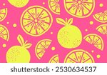 Cute orange fruits pattern background vector design