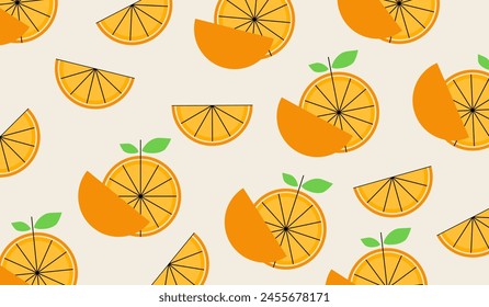 Lindo diseño de Vector de fondo de patrón de frutas de naranja