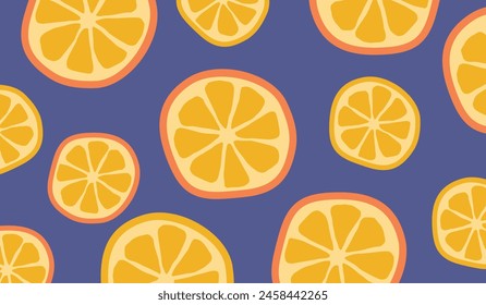 Cute orange fruits pattern background vector design