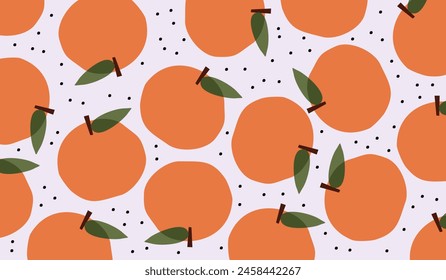 Cute orange fruits pattern background vector design