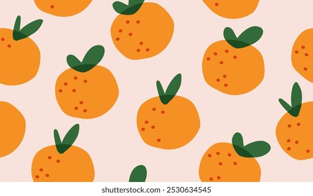 Diseño de Vector de fondo de patrón de frutas naranjas lindas