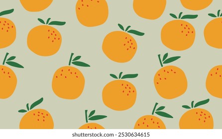Cute orange fruits pattern background vector design