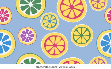Diseño de Vector de fondo de patrón de frutas naranjas lindas