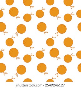 Diseño de Vector de fondo de patrón de frutas naranjas lindas. Verano sin patrón de fondo de frutas cítricas. Diseño moderno de moda para papel, cubierta, tela. Ilustración vectorial.