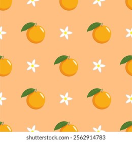 Cute orange fruits pattern background vector design