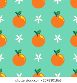 Cute orange fruits pattern background vector design