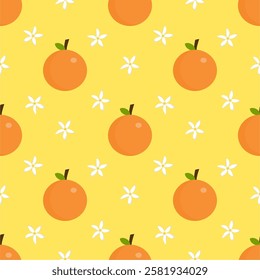 Cute orange fruits pattern background vector design