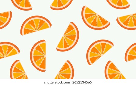 Süße orangefarbene Früchte Muster Hintergrund Vektordesign