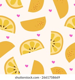 Diseño de Vector de fondo de patrón de frutas naranjas lindas