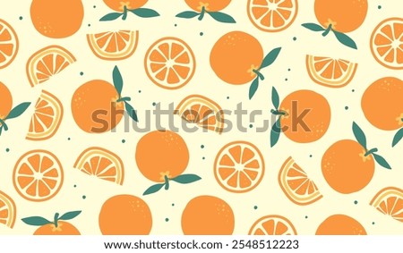 Cute orange fruits pattern background vector design