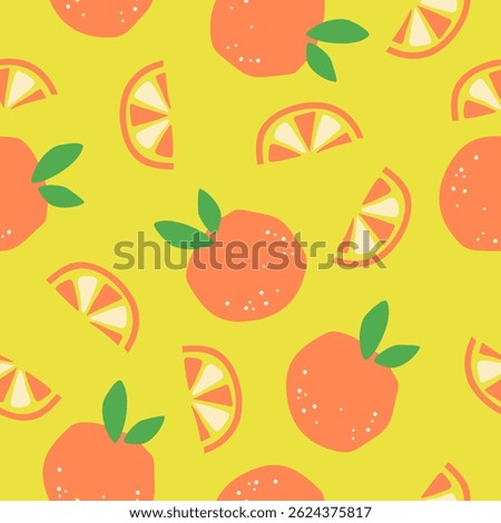 Cute orange fruits pattern background vector design