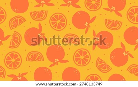 Cute orange fruits pattern background vector design