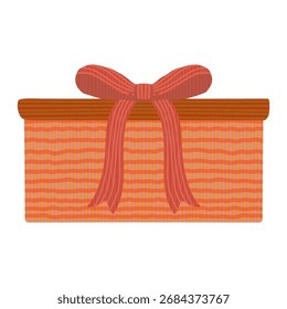 Cute orange gift box illustration