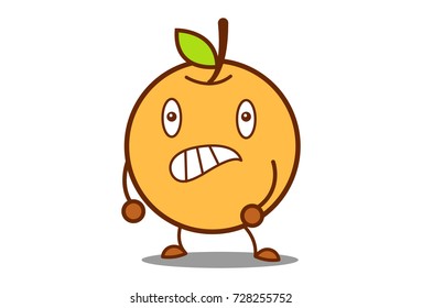 Cute Orange grinning. Vector Illustration. Isolated on white background.