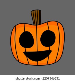 Cute orange Halloween pumpkin head