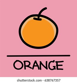 Cute orange hand-drawn style,drawing,hand drawn vector illustration.
