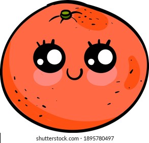 Cute orange, illustration, vector on a white background.