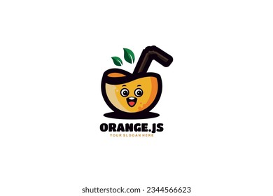 diseño del logotipo de la plantilla del vector del jugo de naranja lindo